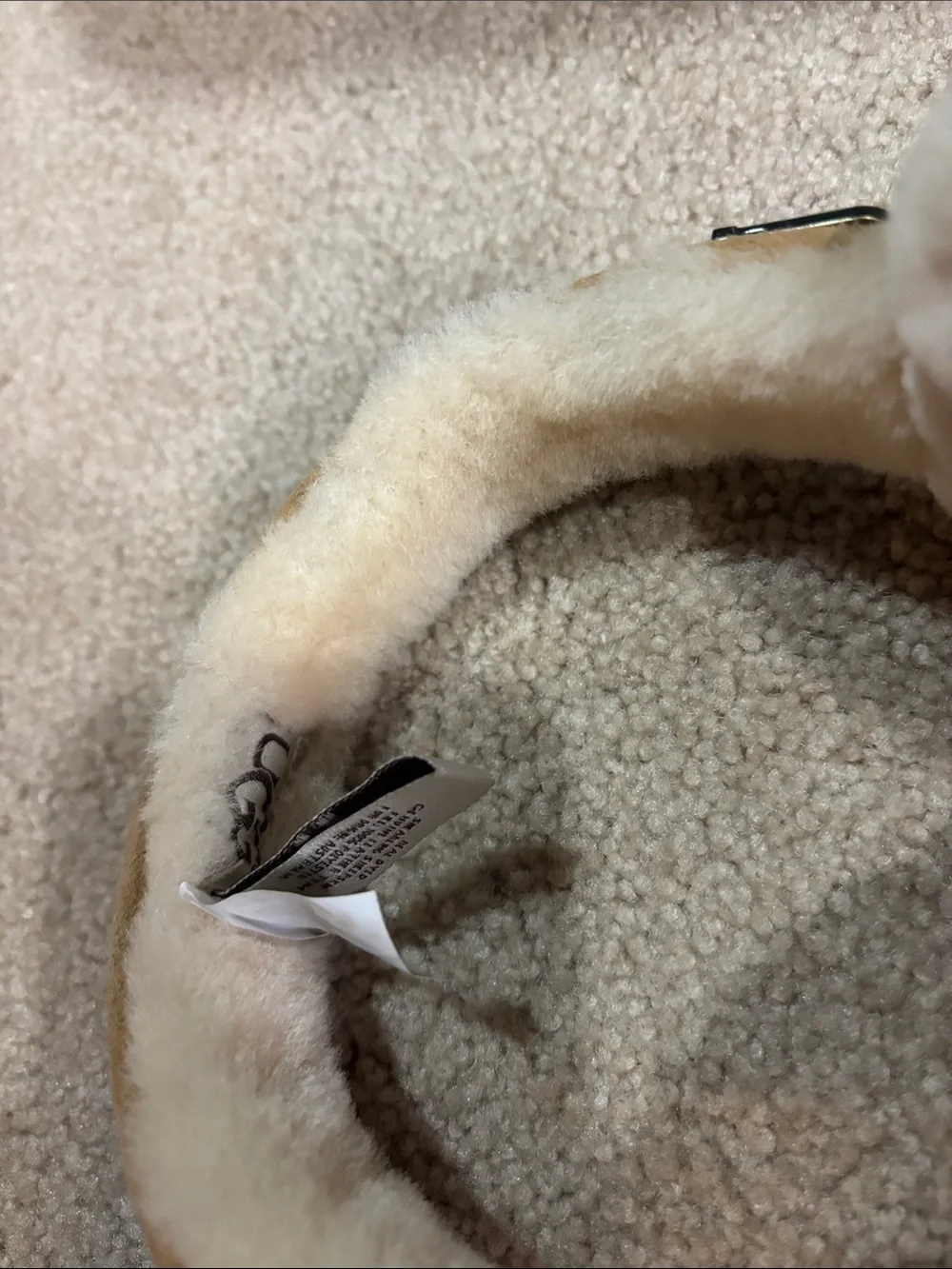 UGG Tan Suede and Cream Faux Shearling Earmuffs